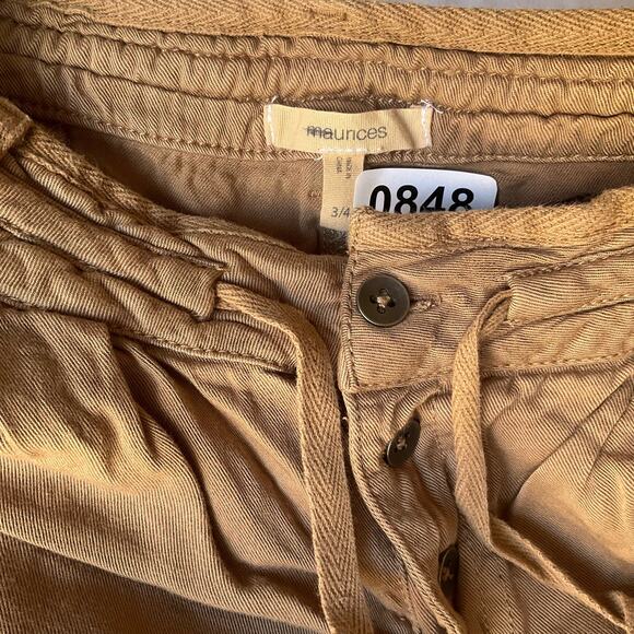 Maunces Women’s Short Shorts size 3/4, Brown/Tan, 100% Rayon - Picture 5 of 8